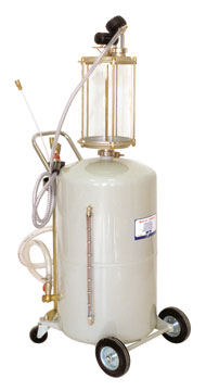GARTEC ER 1003 Pneumatikus, gördíthető fáradtolaj leszívó berendezés, 80 literes tartállyal, mérőhengerrel
